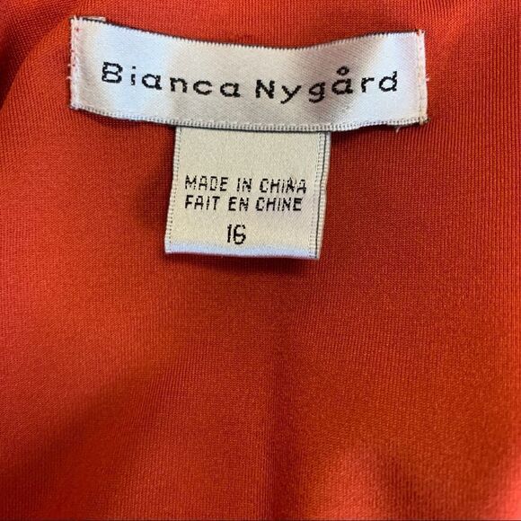 BURNT orange ruched beaded boho camisole tank top bohemian Sz 16 - Picture 8 of 12